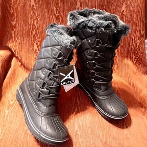 Arctix Women's Chalet Lace-Up Lined Tall Winter Boots Quilted Black Size 9
